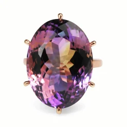 18ct Rose Gold 27ct Amethyst Solitaire Ring