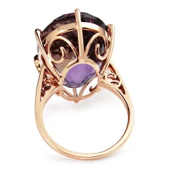 18ct Rose Gold 27ct Amethyst Solitaire Ring