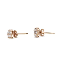 18ct Rose Gold .30ct Diamond Cluster Earrings