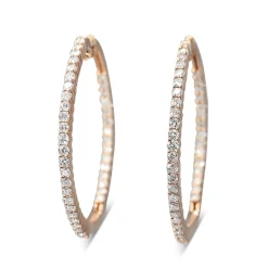 10ct Rose Gold 1.00ct Diamond Hoop Earrings