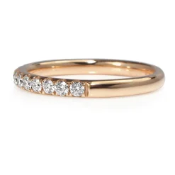 18ct Rose Gold .40ct Diamond Half Hoop Band