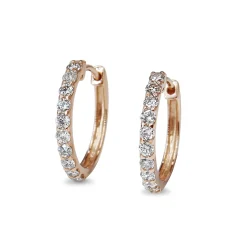 18ct Rose Gold .50ct Diamond Hoop Earrings