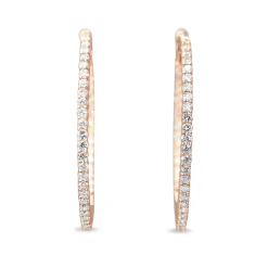 10ct Rose Gold 1.00ct Diamond Hoop Earrings