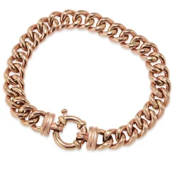 9ct Rose Gold Curb Link Bracelet with Bolt Clasp