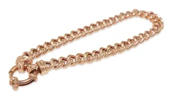 9ct Rose Gold Curb Link Bracelet with Bolt Clasp