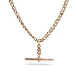 9ct Rose Gold Curb Link Fob Chain