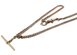 9ct Rose Gold Curb Link Fob Chain