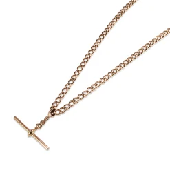 9ct Rose Gold Curb Link Fob Chain