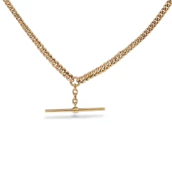 9ct Rose Gold Curb Link Fob Chain