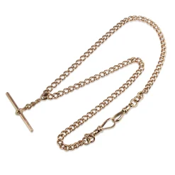 9ct Rose Gold Curb Link Fob Chain
