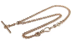 9ct Rose Gold Curb Link Fob Chain