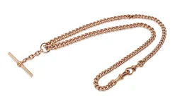 9ct Rose Gold Curb Link Graduated Fob Chain Necklace
