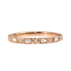 9ct Rose Gold Deco Style Diamond Ring