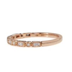 9ct Rose Gold Deco Style Diamond Ring
