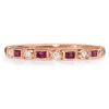 9ct Rose Gold Deco Style Ruby and Diamond Band