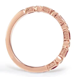 9ct Rose Gold Deco Style Ruby and Diamond Band