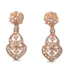 9ct Rose Gold Diamond Art Deco Style Earrings