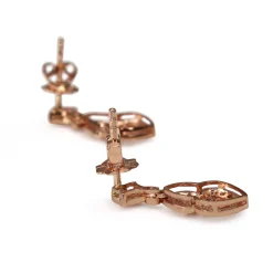 9ct Rose Gold Diamond Art Deco Style Earrings