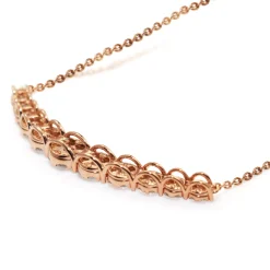 14ct Rose Gold Diamond Cluster Necklace