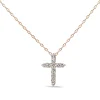 18ct Rose Gold Diamond Cross Necklace