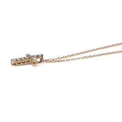 18ct Rose Gold Diamond Cross Necklace