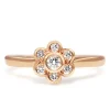 9ct Rose Gold Diamond Daisy / Flower Ring