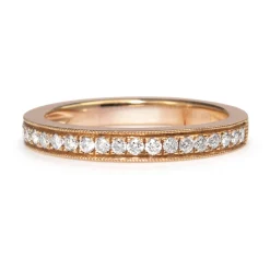 18ct Rose Gold Diamond Half Hoop Band