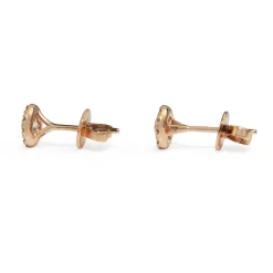 18ct Rose Gold Diamond Halo Stud Earrings
