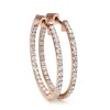 14ct Rose Gold Diamond Hoop Earrings