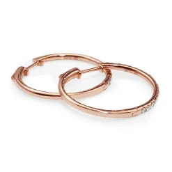 14ct Rose Gold Diamond Hoop Earrings
