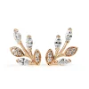 18ct Rose Gold Diamond Vine Ear Climber Earrings