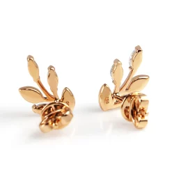18ct Rose Gold Diamond Vine Ear Climber Earrings