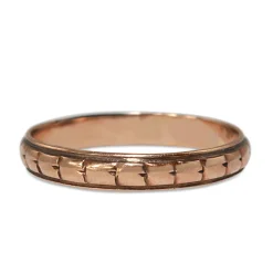 14ct Rose Gold Engraved Band Ring
