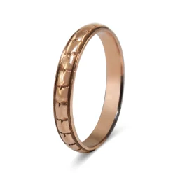 14ct Rose Gold Engraved Band Ring