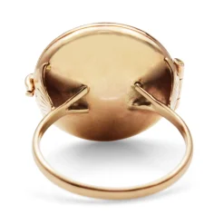 9ct Rose Gold Engraved Locket Ring
