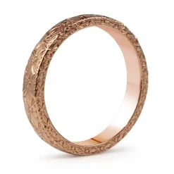 9ct Rose Gold Engraved Wedding Band