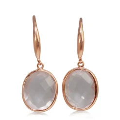 9ct Rose Gold Faceted Rose Quartz Earrings