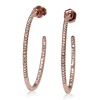 14ct Rose Gold Fine Diamond Hoop Earrings