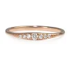 18ct Rose Gold Fine Tapered Diamond Band