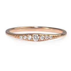 18ct Rose Gold Fine Tapered Diamond Band