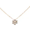 10ct Rose Gold Flower Cluster Diamond Necklace