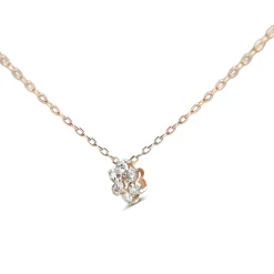 10ct Rose Gold Flower Cluster Diamond Necklace