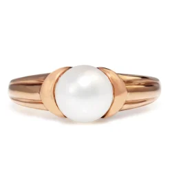 9ct Rose Gold Fresh Water Pearl Ring