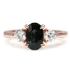18ct Rose Gold Green / Blue Sapphire and Diamond 3 Stone Ring