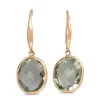 9ct Rose Gold Green Amethyst Drop Earrings