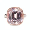 18ct Rose Gold Kunzite and Diamond 3 Stone Ring