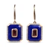 9ct Rose Gold Lapis, Tourmaline and Diamond Drop Earrings