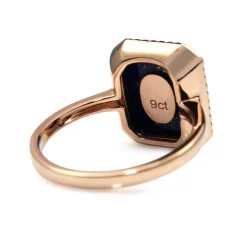 9ct Rose Gold Lapis, Tourmaline and Diamond Ring