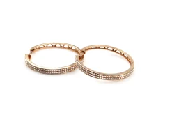 14ct Rose Gold Large Diamond Hoop Earrings