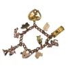 9ct Rose Gold Lined and Plated Estate Charm Bracelet with 2 x 9ct Charms